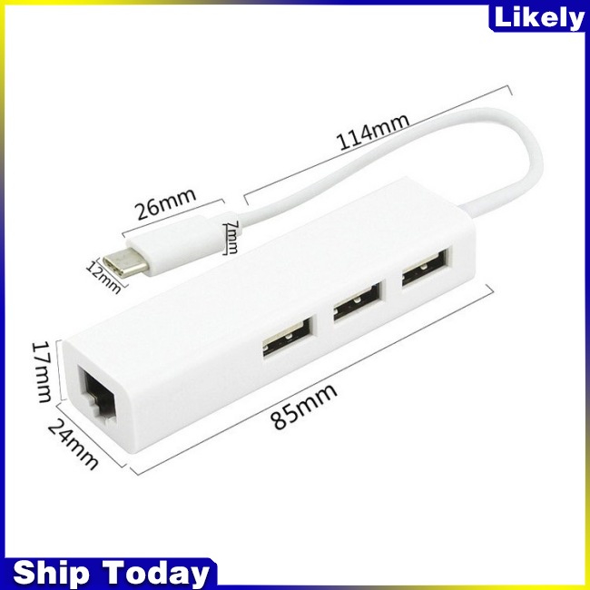 Hub Chuyển Đổi Usb Type-c Sang RJ45 100m Thẻ