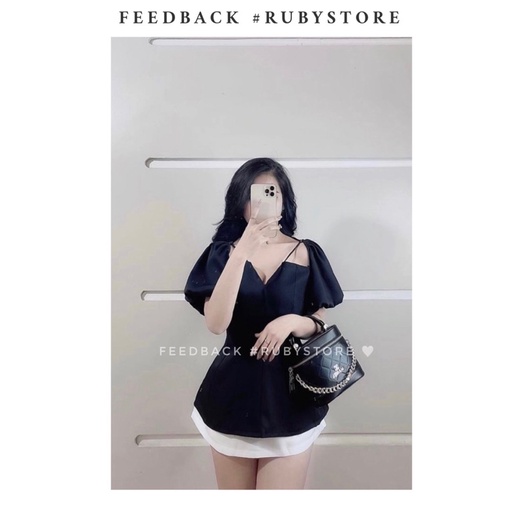 [Mã FAMARAL2 giảm 10K đơn 50K] Áo Thiết Kế peplum cúp ngực dây chéo [ HÌNH THẬT + CLIP ]