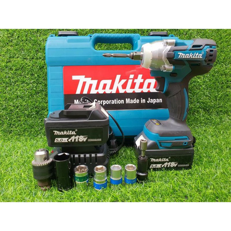 Máy siết bu lông không chổi than MAkita 118V xiết bu lông pin 10 cell bắn vít bắn tôn