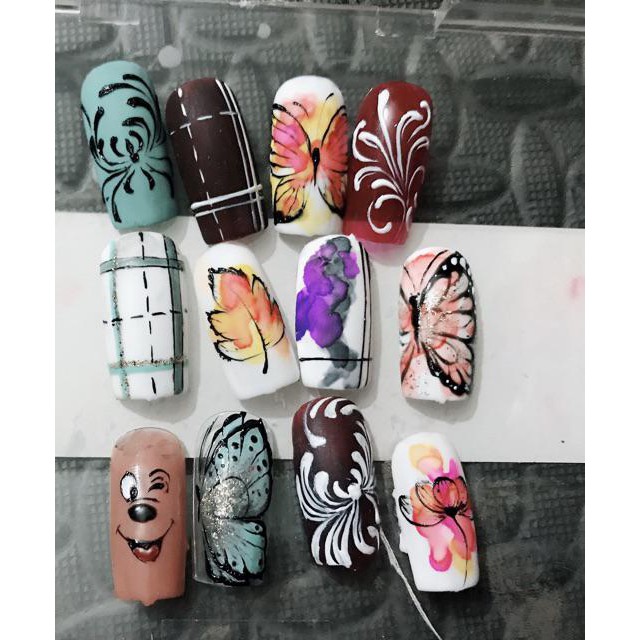 Sét Gel Vẽ 12 Màu Cực Đẹp, Dễ Vẽ Đậm Đặc, Màu Loang Đẹp