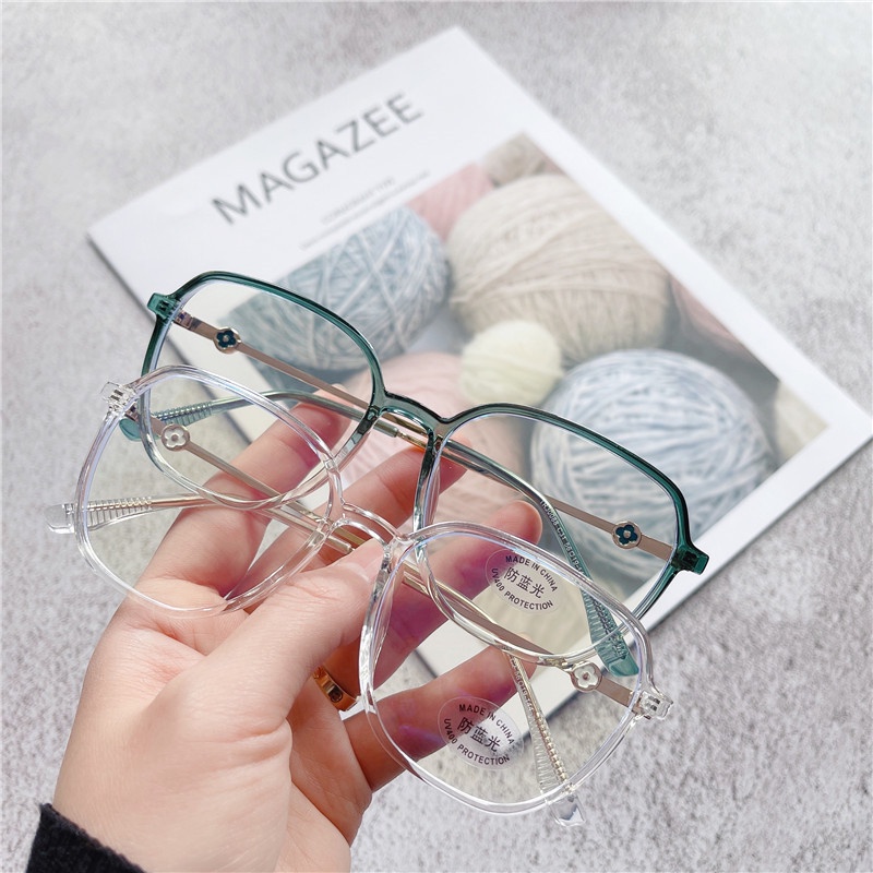 Kính Mát Gọng Kim Loại Màu Gradient TR90 Chống Ánh Sáng Xanh Thời Trang Hàn Quốc Cho Nữ