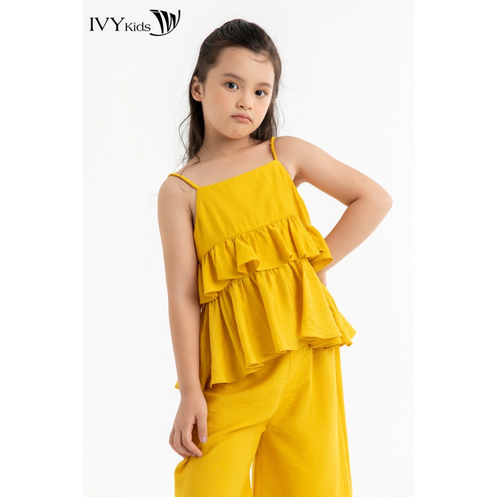 Bộ áo 2 dây phối bèo xếp tầng bé gái IVY moda MS 12G1532