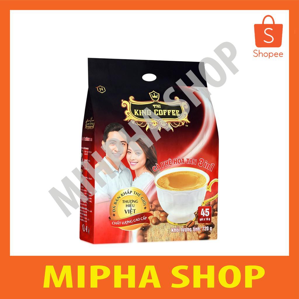 Cà Phê sữa Hòa Tan 3 IN 1 KING COFFEE - Túi 45 gói x 16g - Từ hạt café Arabica và Robusta