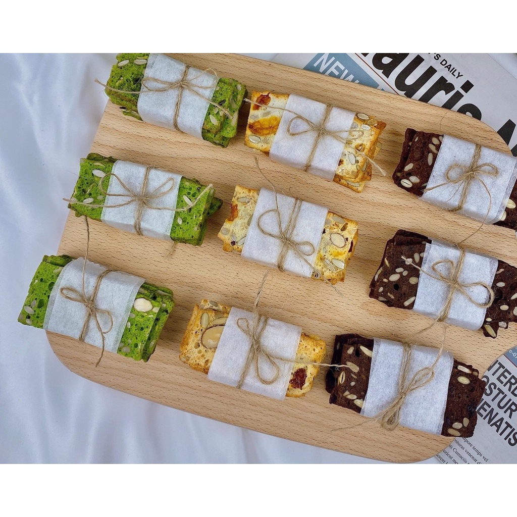 Bánh Biscotti nguyên cám - ăn kiêng, Biscotti không đường, Bánh hạt dinh dưỡng healthy ăn kiêng giảm cân