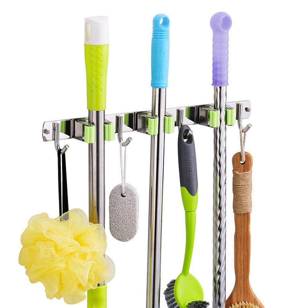 Giá Đỡ Chổi / Cây Lau Nhà Gắn Tường Không Cần Khoan Tiện Dụng