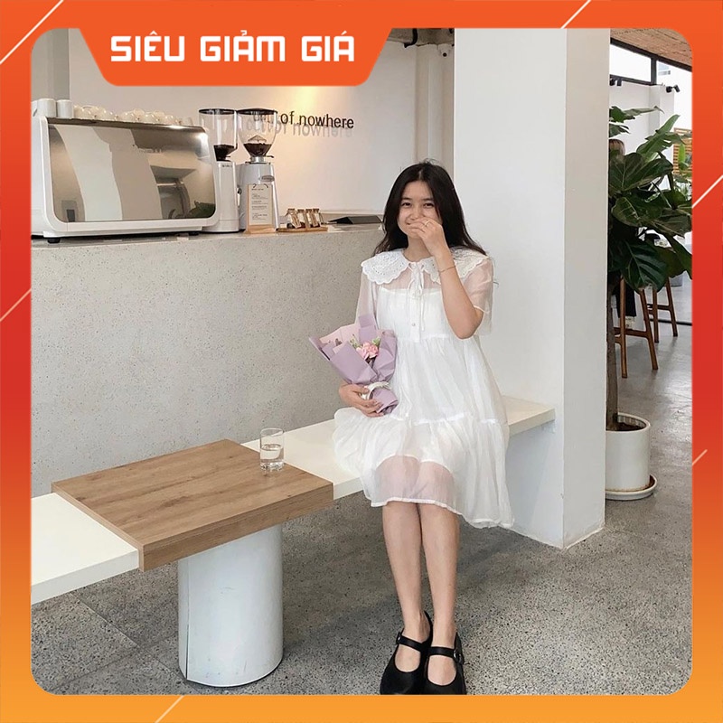 Váy Babydoll Cổ Ren Phong Cách Hàn Quốc M2032-Teen 888