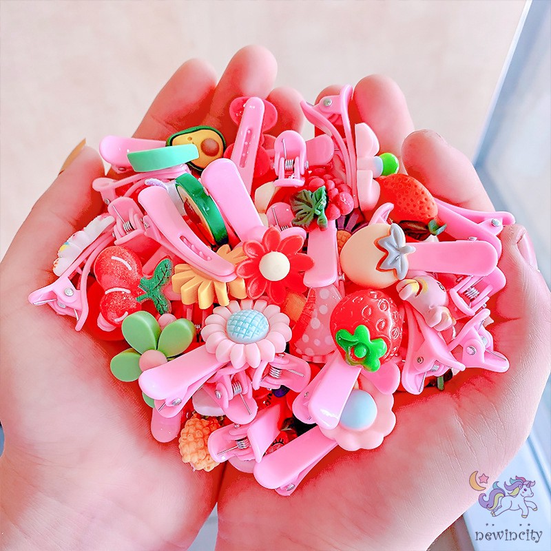 Bộ Phụ Kiện Kẹp Tóc Hình Trái Cây Dễ Thương Cho Bé Gái