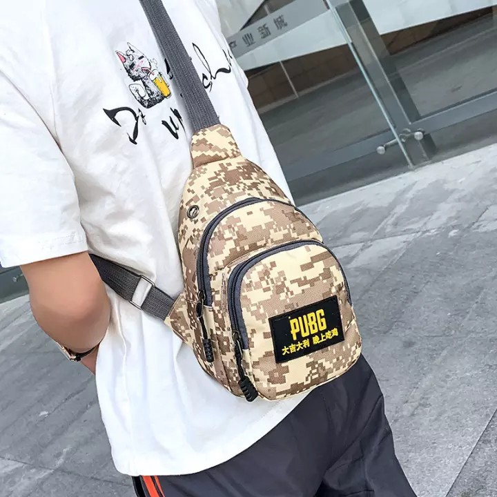 Túi đeo chéo nam , balo pupg cao cấp có cổng sạc USB và lỗ tai nghe thời trang | BigBuy360 - bigbuy360.vn
