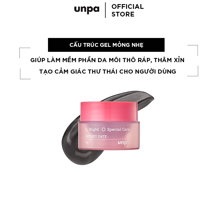 Mặt Nạ Ngủ Cho Môi Giúp Dưỡng Ẩm Và Chống Lão Hóa Unpa Bubi Bubi Lip Mask 9g