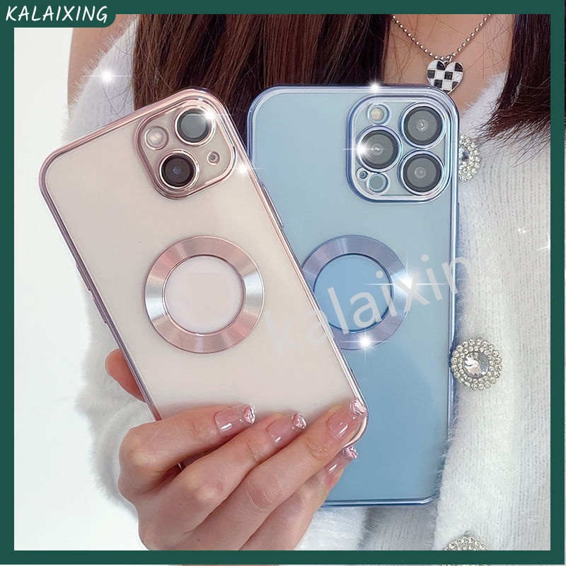 Ốp Điện Thoại Trong Suốt Mạ Điện Kèm Phim Bảo Vệ Camera Cho iPhone 13 12 11 Pro MAX 13mini 12mini XS MAX XR X 6 7 8 Plus