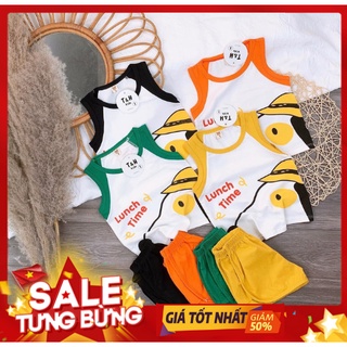 Bộ ba lỗ - quần áo trẻ em, bộ ba lỗ bộ ba lỗ cho bé in hình cá sấu