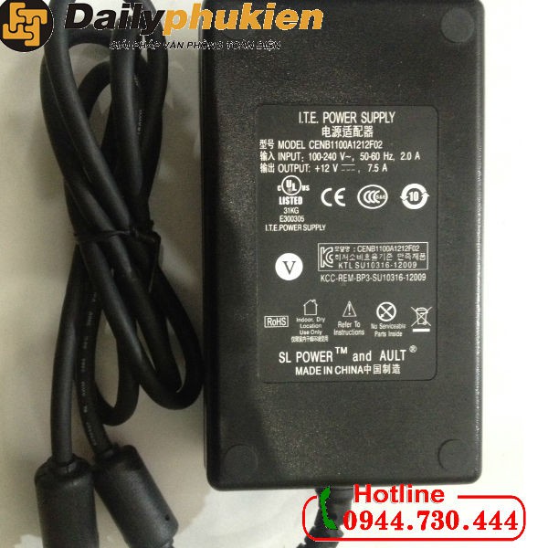 Adapter nguồn Elpac 12V 7.5V chân 5 pin