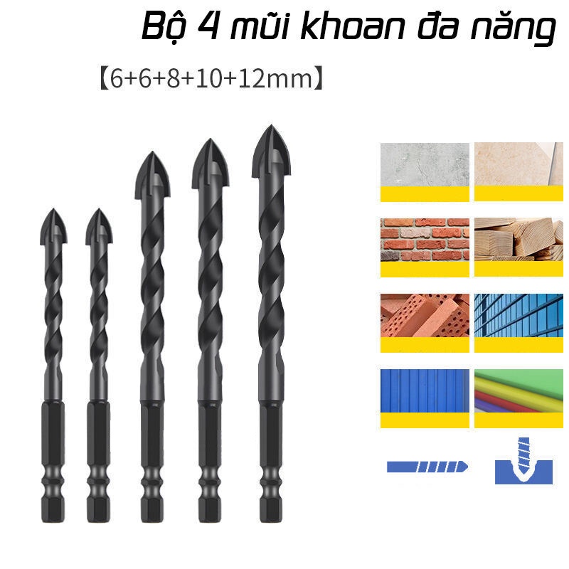 Bộ mũi khoan thép vonfram 5 món