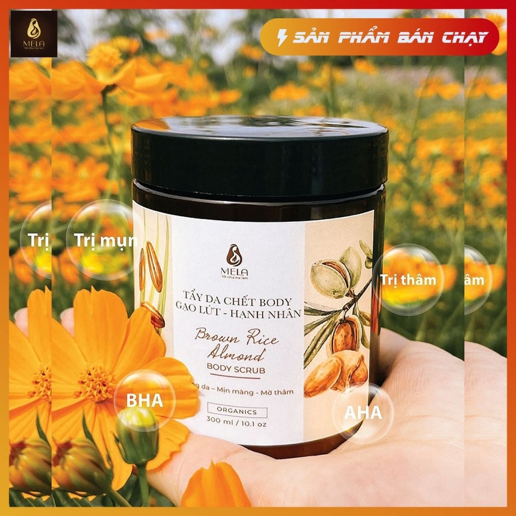 Tẩy da chết body gạo lứt hạnh nhân ( MELA ) 250g