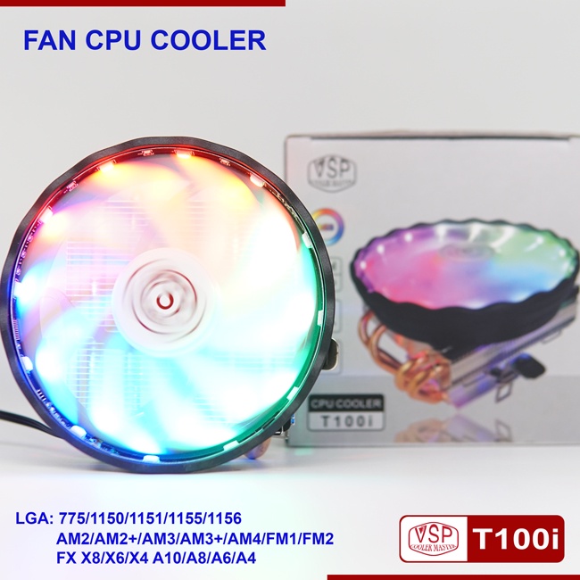 [Mã SKAMSALE03 giảm 10% đơn 200k] Quạt CPU VSP COOLER MASTER T100i LED