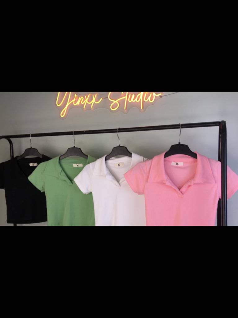 Áo croptop polo nữ có cổ Yinxx chất cotton co giãn kiểu dáng ôm body ATP03 | BigBuy360 - bigbuy360.vn