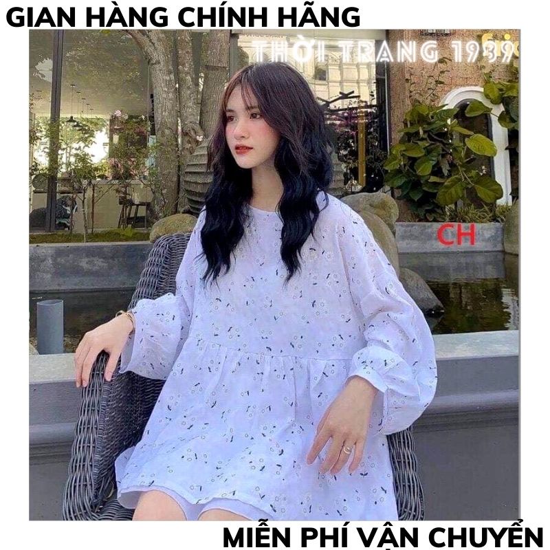 Áo babydoll nữ ,tay bồng hoa nhí dáng rộng dâu quần phong cách trẻ trung  ulzzang hàn quốc nữ ,THỜI TRANG 1989