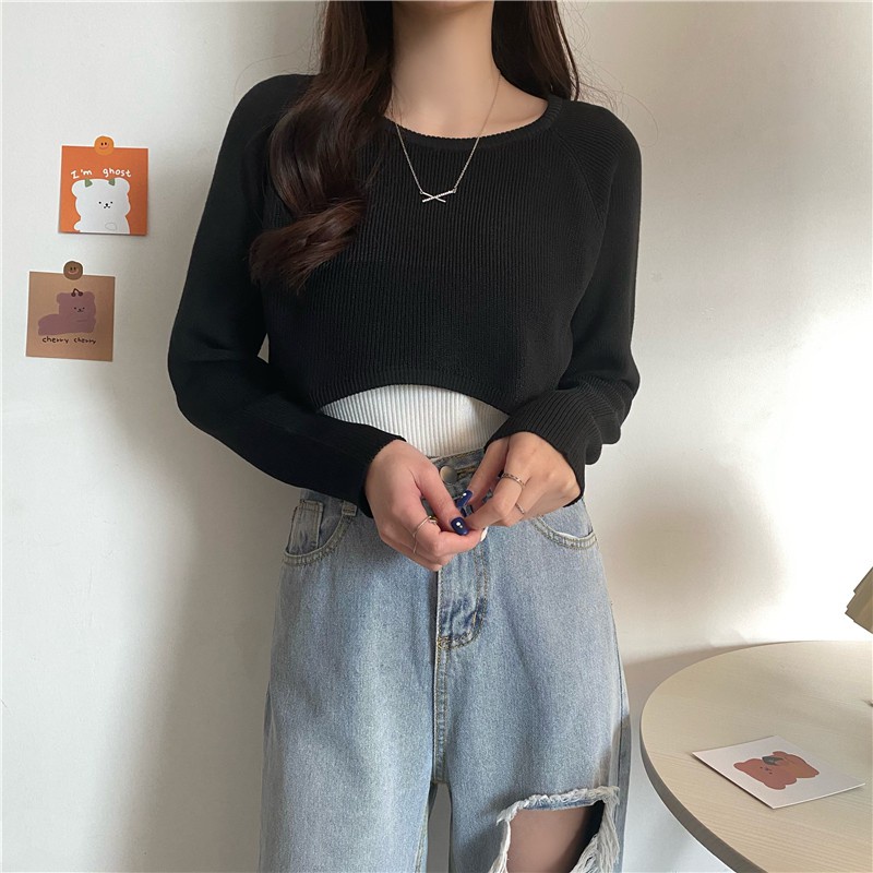 Áo len NUZIRO tay dài cổ tròn phong cách Hàn Quốc thời trang thanh lịch cho nữ | BigBuy360 - bigbuy360.vn