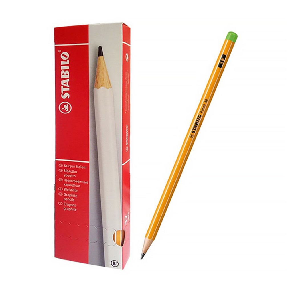Combo hộp 12 cây bút chì gỗ STABILO Pencil 2B (PC88/12)