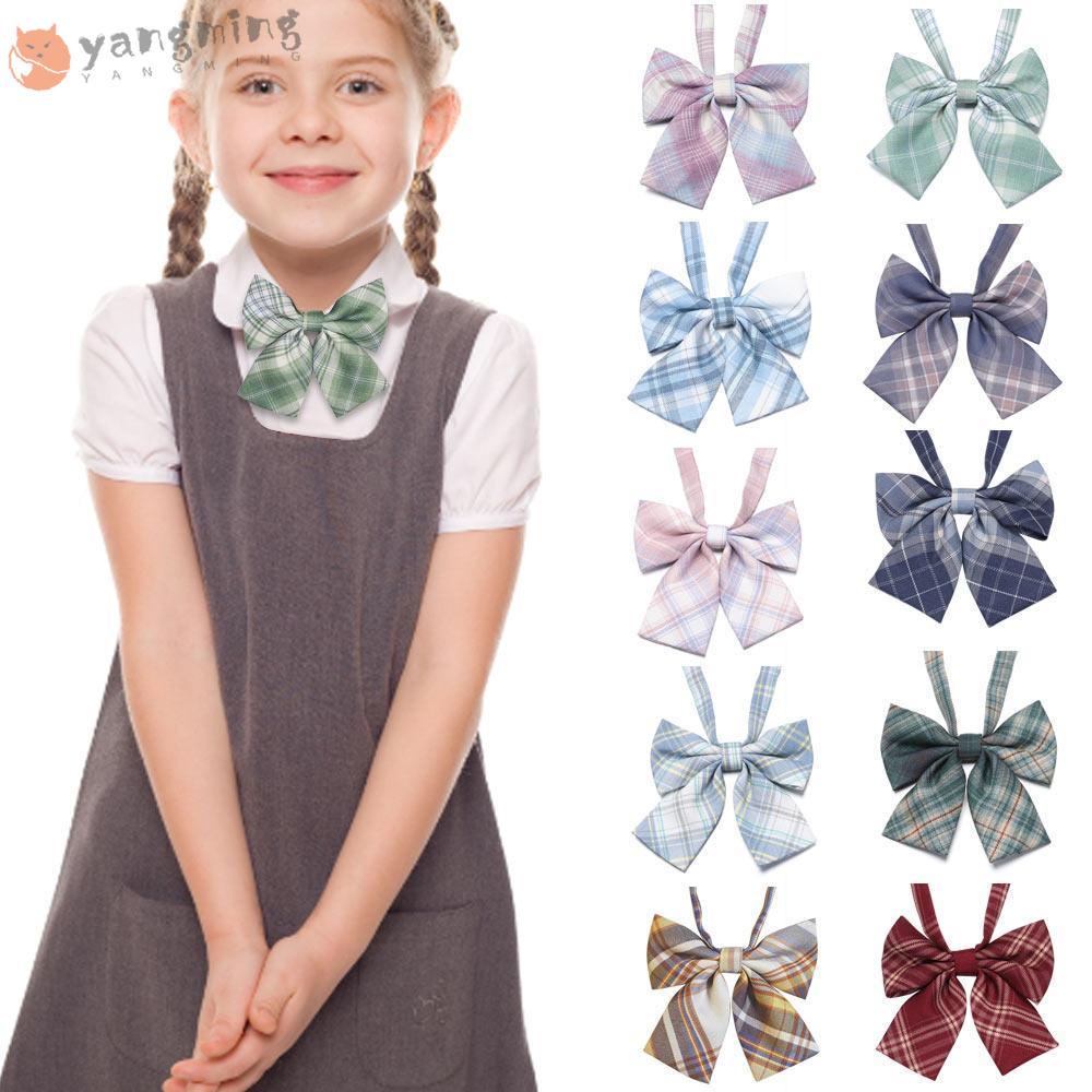 YANGMING65 Lovely Sailor Style Collar Bow Tie JK Japanese Checkered School Uniform Accessories For Women