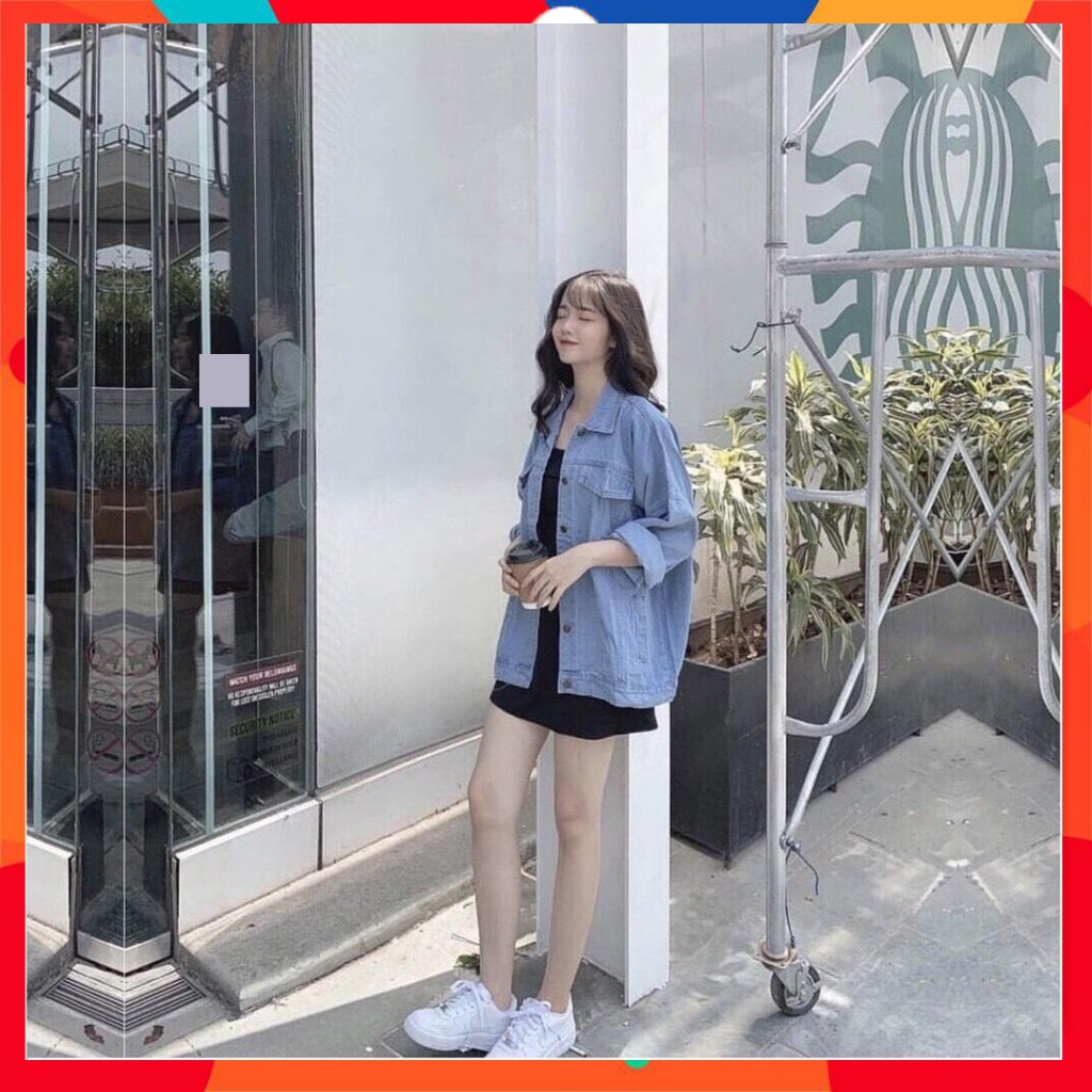 Áo khoác Jean unisex LECHAU AKJ02 trơn cá tính | BigBuy360 - bigbuy360.vn