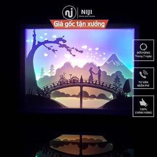 Đèn ngủ 3D, Tình yêu đôi lứa – Hò hẹn trên cầu, sản xuất thủ công - Chính hãng 𝑵𝑰𝑱𝑰 𝑮𝒊𝒇𝒕