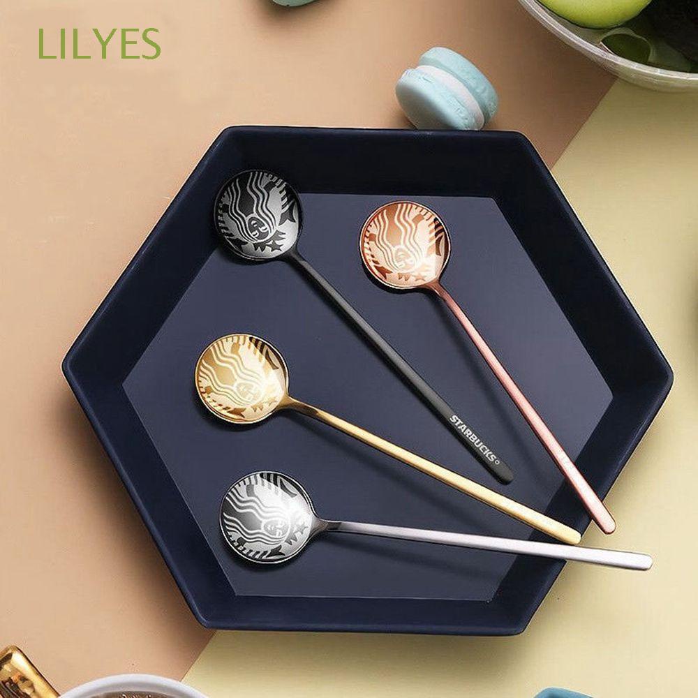 Thìa cà phê Starbucks bằng thép không gỉ nhiều màu tiện dụng cho nhà bếp/ dã ngoại