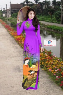 Vải áo dài lụa in 3D bộ hoặc áo