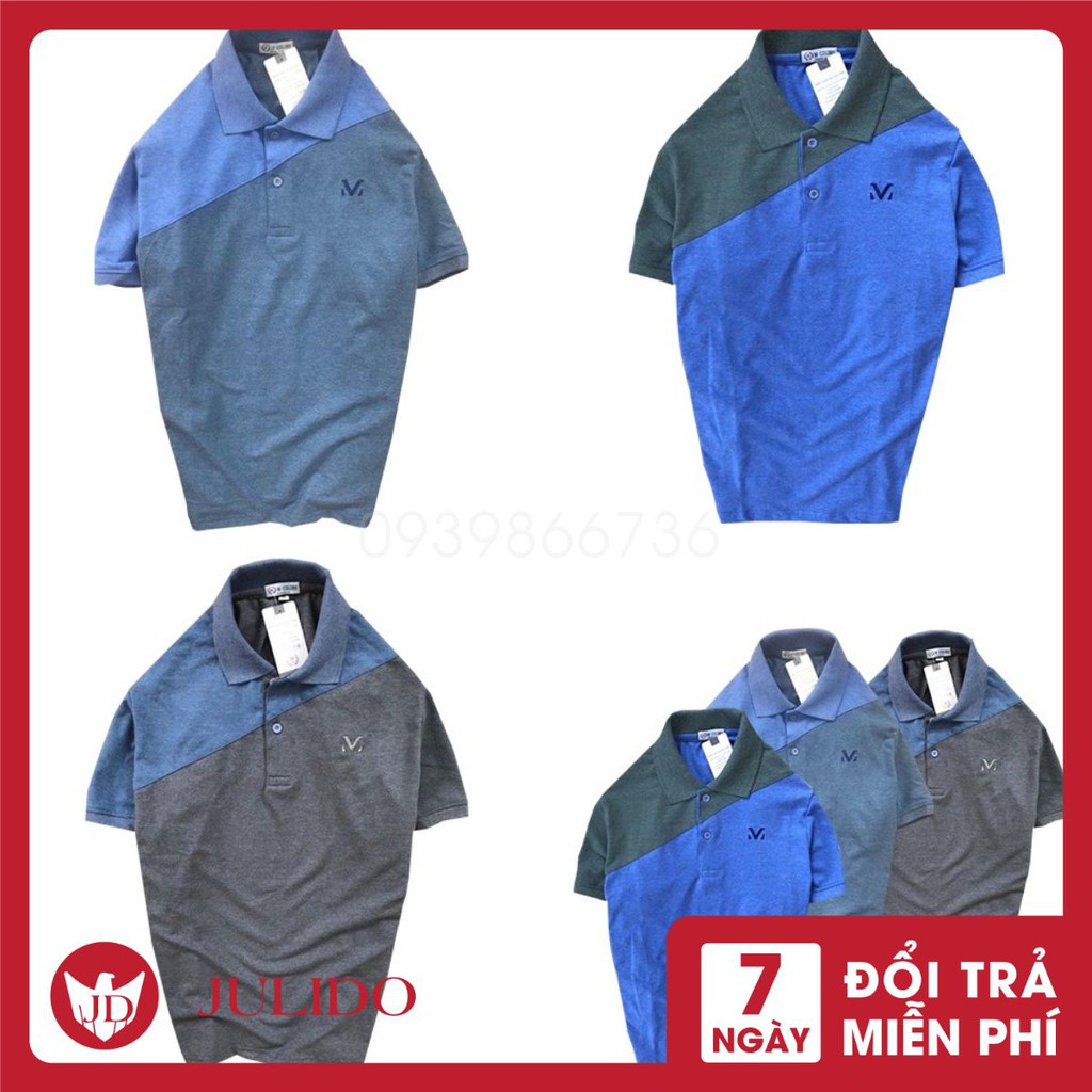 Áo Polo nam cổ bẻ phối màu chữ M vải cá sấu Cotton xuất xịn,chuẩn form,sang trọng-lịch lãm màu -Hàng Xuất Khẩu