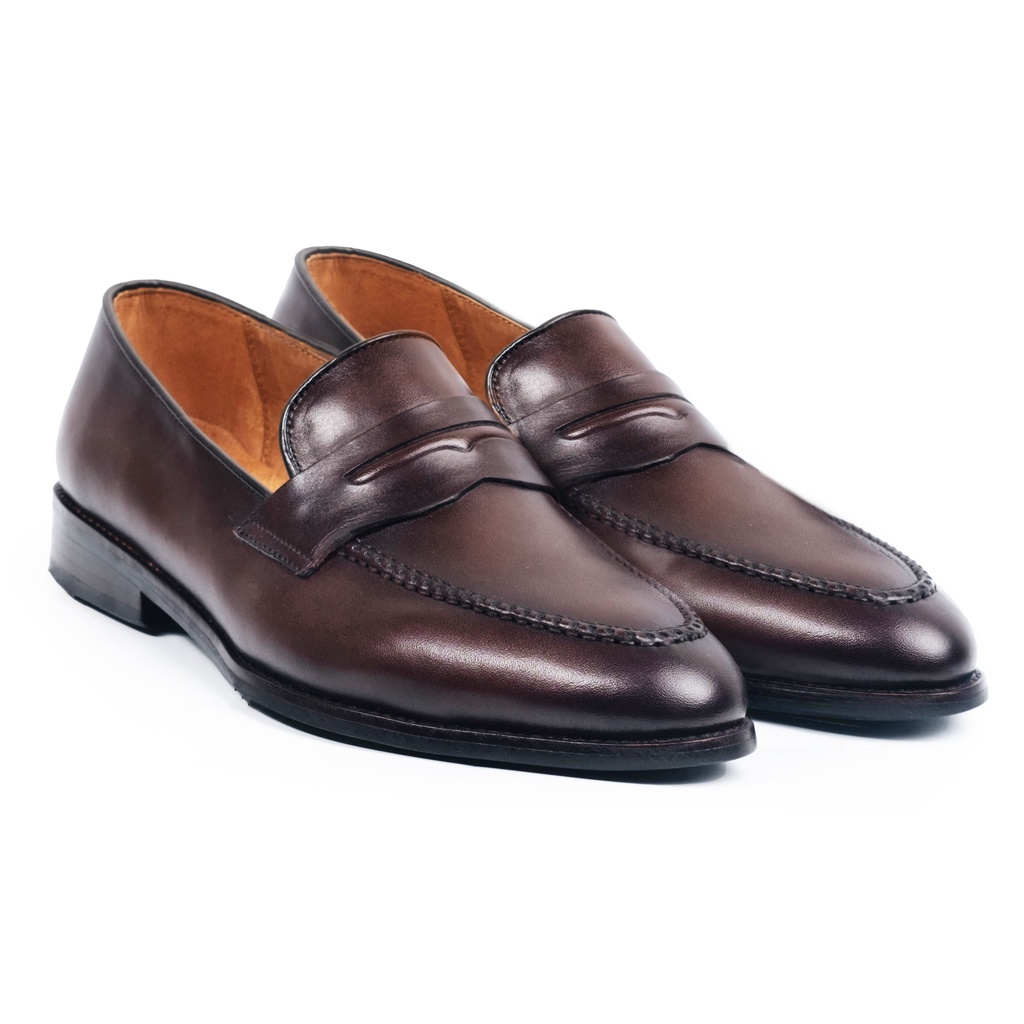 Giày Tây Lười Cao Cấp Classic Loafer - LF02 - Da Bò Ý Lót Trong Da Bò Mộc - Thương hiệu Be Classy