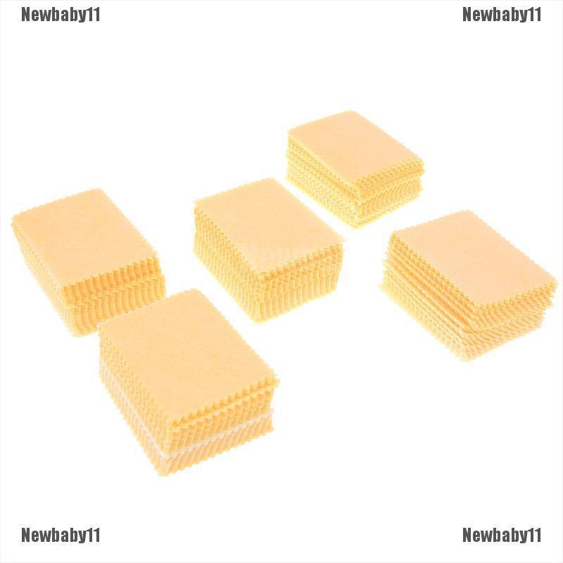 Bộ 100 Khăn Lau Bằng Sợi Microfiber Màu Vàng Cho Điện Thoại / Máy Tính Bảng