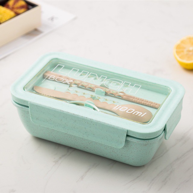 Hộp cơm giữ nhiệt lúa mạch an toàn cho sức khỏe RUGUO 1100ml cho dân văn phòng tặng kèm đũa thìa cao cấp | BigBuy360 - bigbuy360.vn