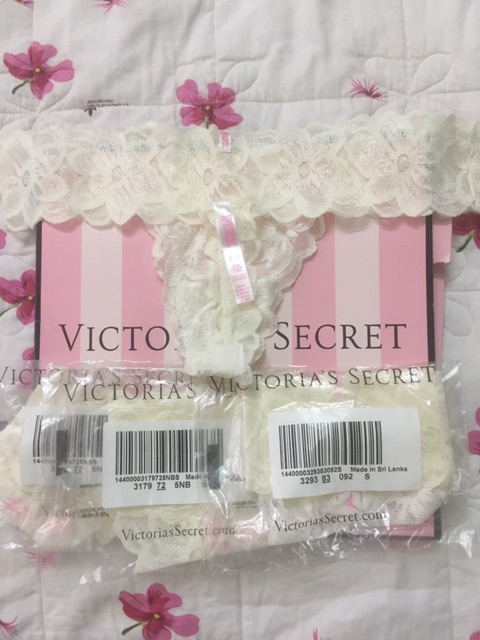 QUẦN LÓT REN HOA VICTORIA’S SECRET FLORAL LACIE PANTIES SIZE S