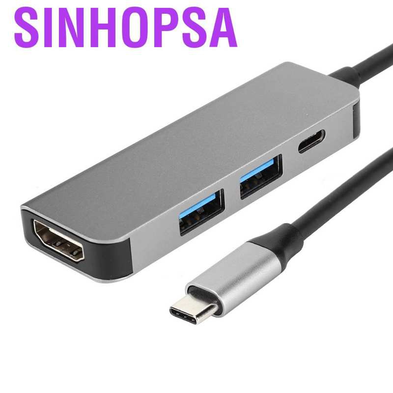 Sinhopsa 4 In 1 USB‑C Hub to HDMI Adapter Type‑C Expansion for Huawei P20 Pro/Samsung Galaxy s9/s8