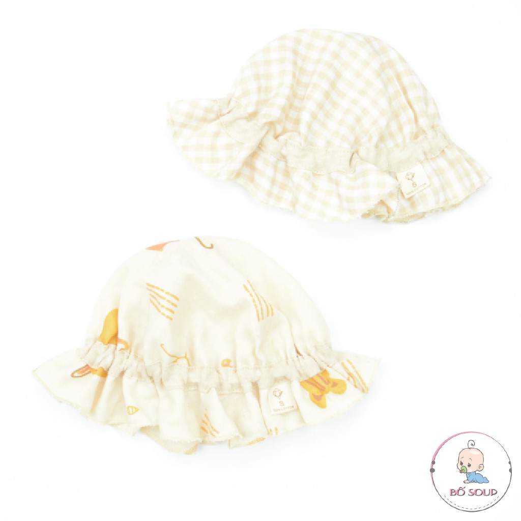 Mũ Vành Trùm Đầu Cho Bé Sơ Sinh,Chất Liệu Cotton Giữ Ấm Đầu Cho Bé