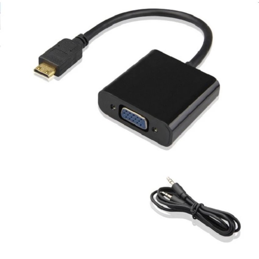 Cáp chuyển đổi Mini HDMI sang VGA có âm thanh HDMI To VGA Adapter (Đen)- dc936
