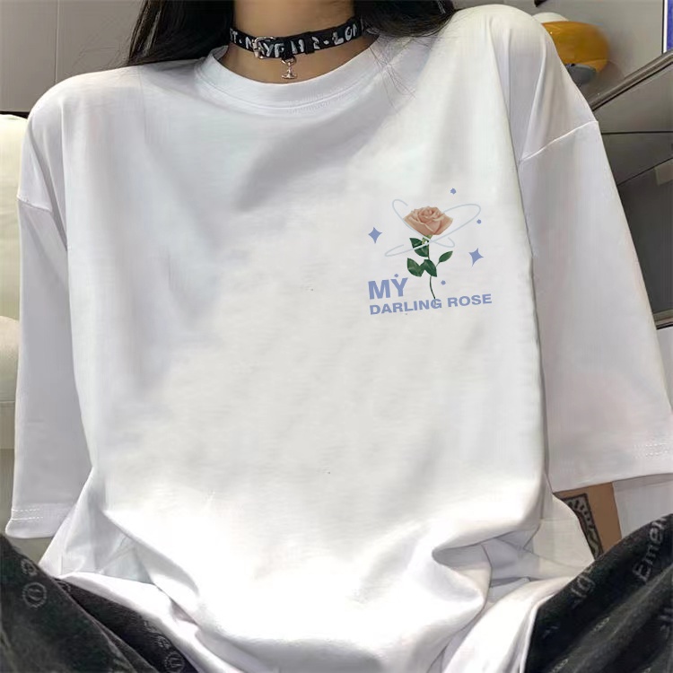 Áo Thun NgắN Tay In Hoa ThờI Trang Cho Nữ