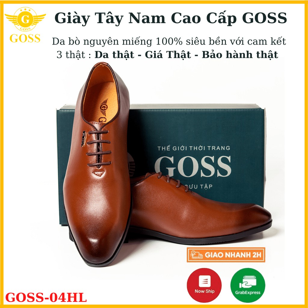️🏆SIÊU PHẨM️🏆 Giày Tây Nam Công Sở Da Bò Cao Cấp 04GOSS - Giày Tây Nam Dây Buộc Mũi Nhọn! | BigBuy360 - bigbuy360.vn