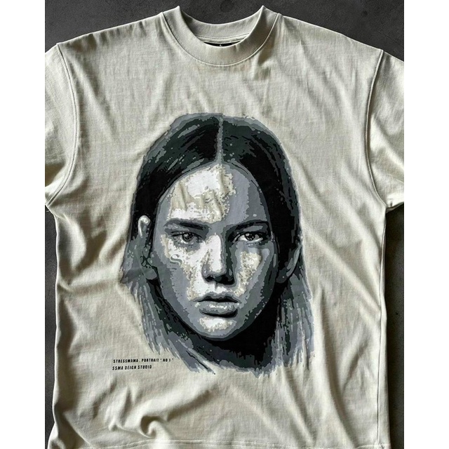 ÁO THUN TAY LỠ COTTON FACE GIRL FORM UNISEX NAM NỮ