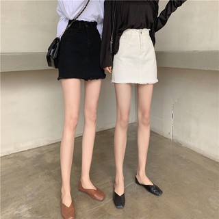 Váy chữ A ulzzang chân váy dáng ngắn Nữ 2 màu trắng và đen( kèm ảnh thật)