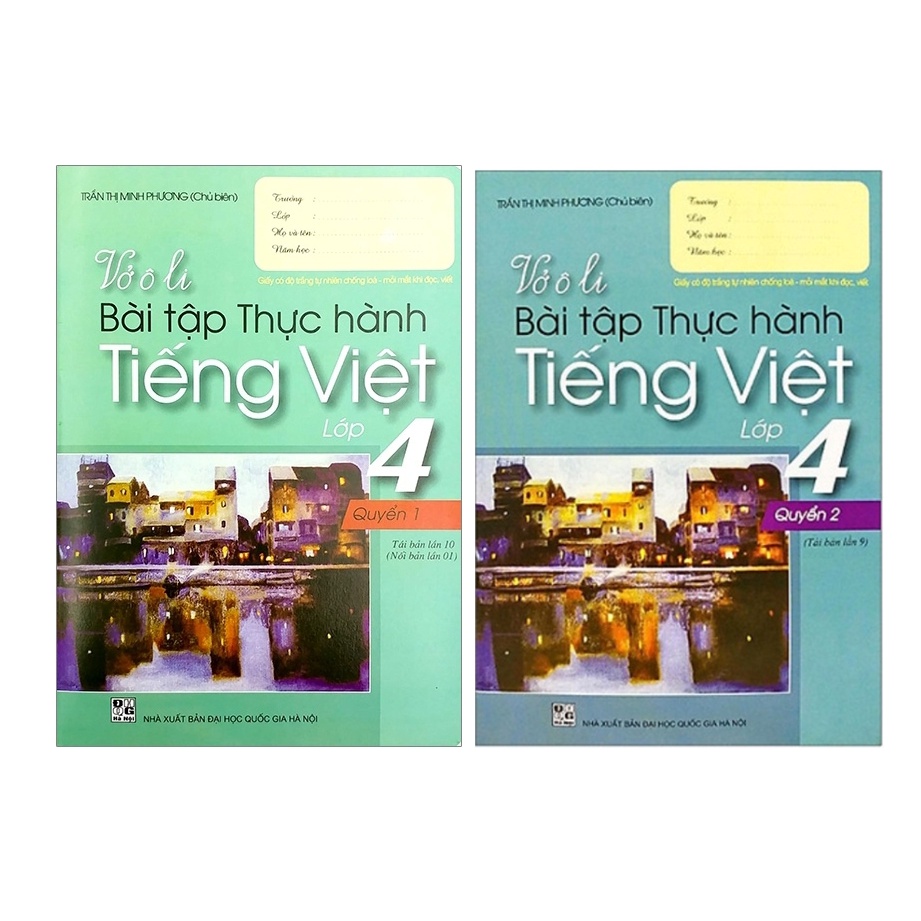 Sách - Combo Vở Ô Li Bài Tập Thực Hành Tiếng Việt Lớp 4 (Quyển 1 + Quyển 2)