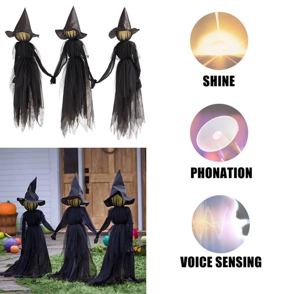 PATRICIA Đèn LED Chống Thấm Nước Hình Phù Thủy Độc Đáo Trang Trí Halloween