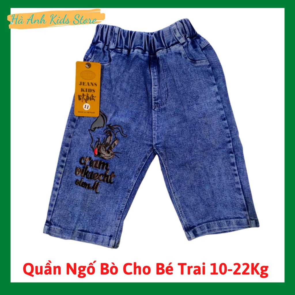 Quần bò ngố lửng hoạt hình chất xịn đẹp cho bé trai/gái 10-22kg