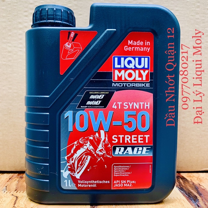 Nhớt Liqui Moly Motorbike 4T Synth 10W-50 Street Race - 1502 - Jaso MA2 Api SN Plus Fully Synthetic Made in Germany