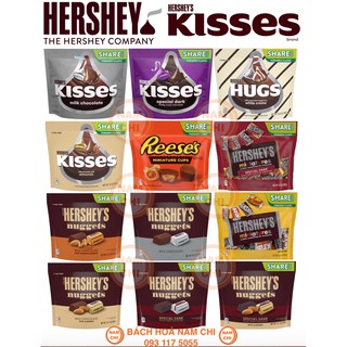 [DATE MỚI] TỔNG HỢP 12 LOẠI KẸO SOCOLA HERSHEY'S KISSES SHARE PACK PORMELY CLASSIC 283G-306G (CHUẨN USA) SIÊU NGON