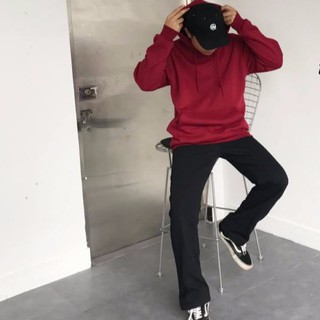Áo khoác Hoodie Basic trơn - ĐỎ ĐÔ - Unisex