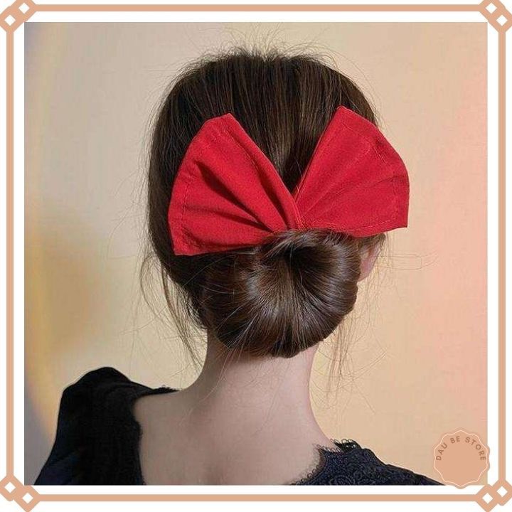 Kẹp Tóc Nơ Vải Nữ Xinh Xắn Phong Cách Vintage Hàn Quốc Hot Trend - Daube - Ktn01