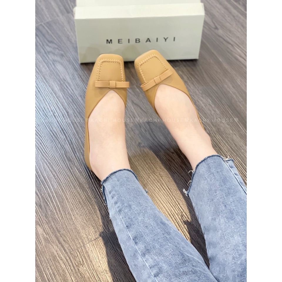 Bệt mũi vuông đính nơ A688-116 - Kachi House