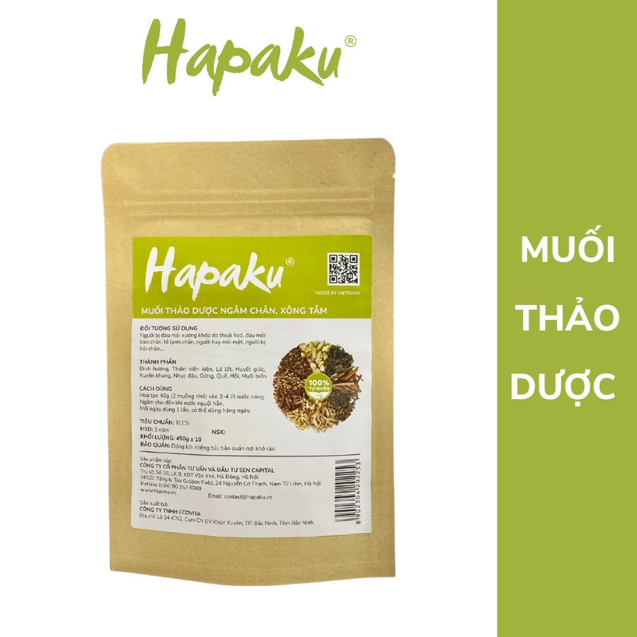 Muối Thảo Mộc Ngâm Chân Thư Giãn, Giảm Đau Nhức 450g Hapaku