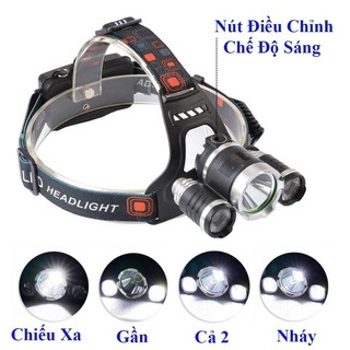(Siêu Sáng) Đèn Pin Đội Đầu 5 Bóng Led T6